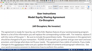Co-Occupier Equity Sharing Agreement