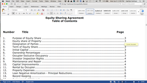 Traditional Co-Ownership Equity Sharing Agreement.
